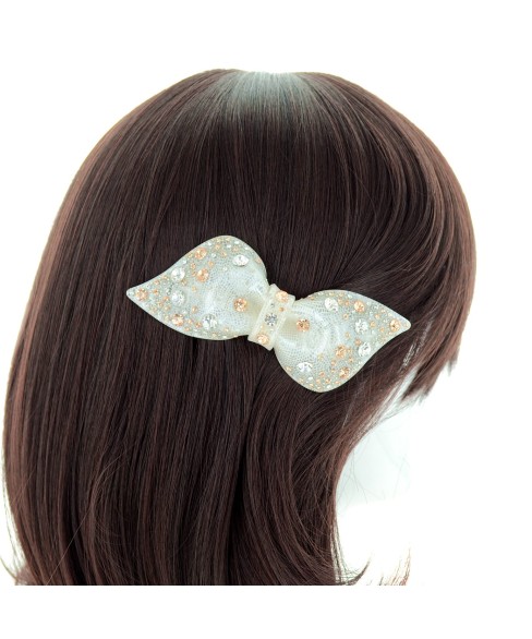 Crystal Acetate Bow Barrette