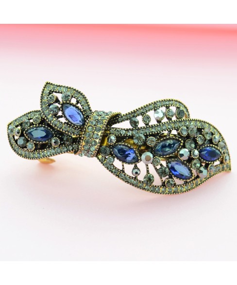 Cubiczirconia Bow Knot Double Clip Barrette