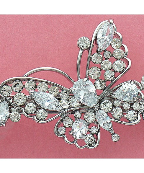 Luxurious Cubiczirconia Butterfly Barrette