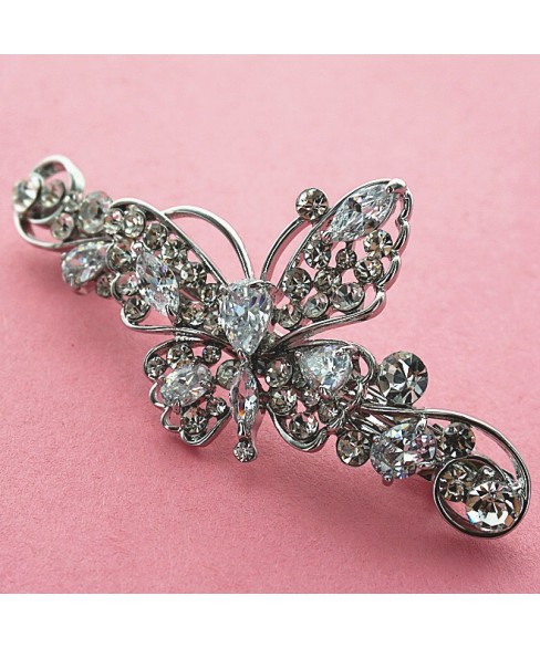 Luxurious Cubiczirconia Butterfly Barrette