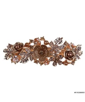 Cubiczirconia Flower Double Clip Barrette