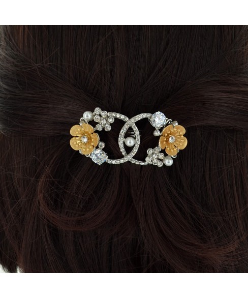 Cubiczirconia & Relief Flower Barrette