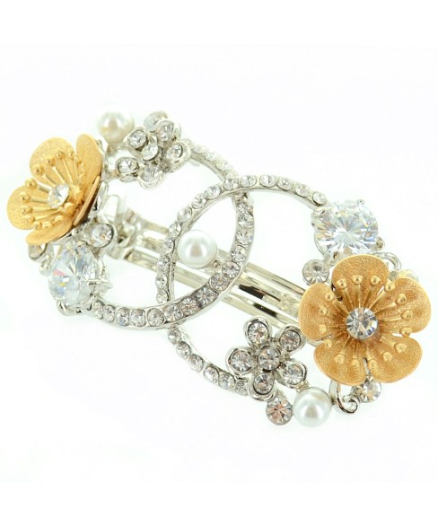 Cubiczirconia & Relief Flower Barrette