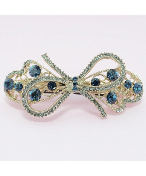 Australian Crystal Embellished Bow Barrette