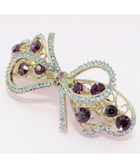 Australian Crystal Embellished Bow Barrette