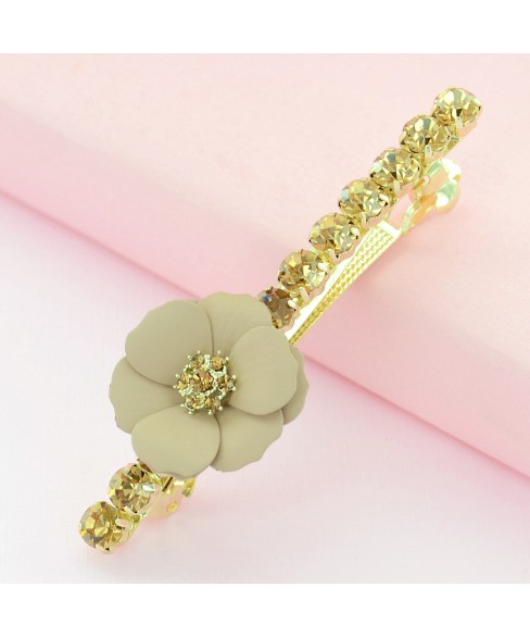 Sparkling Crystal Flower Barrette