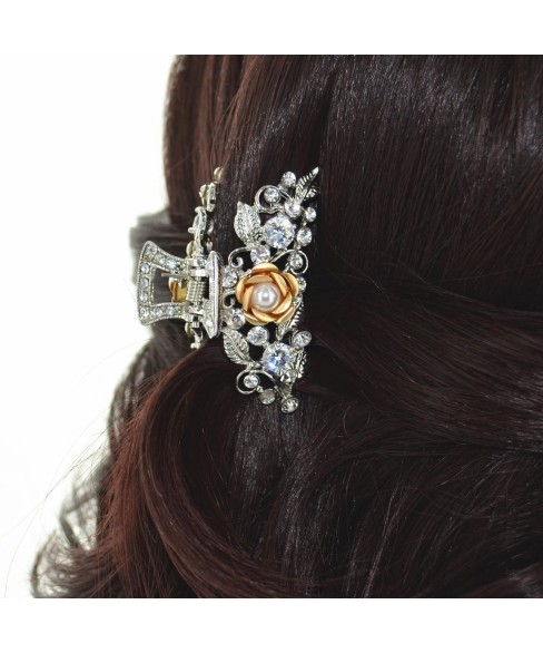 Cubiczirconia & Relief Flower Hair Jaw