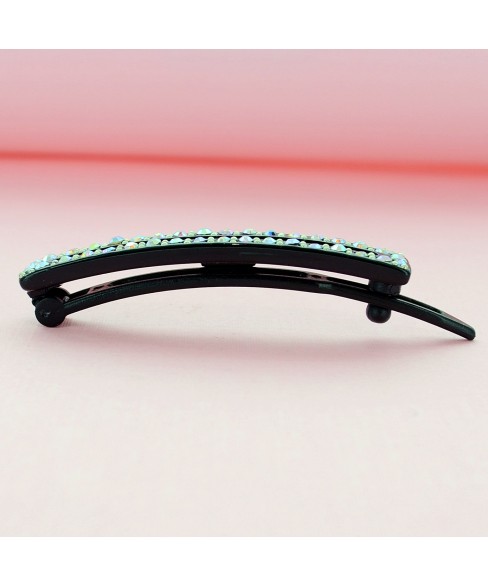 Cutout Crystal Rectangle Barrette