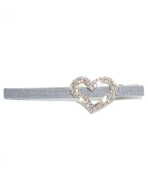 Crystal Cutout Heart Alligator Clip