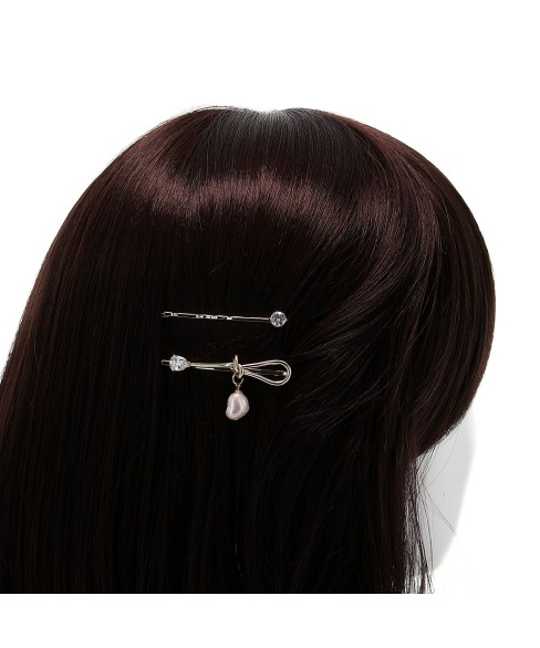 Crystal and Pearl Knot Bobby Pin (2-Pack)