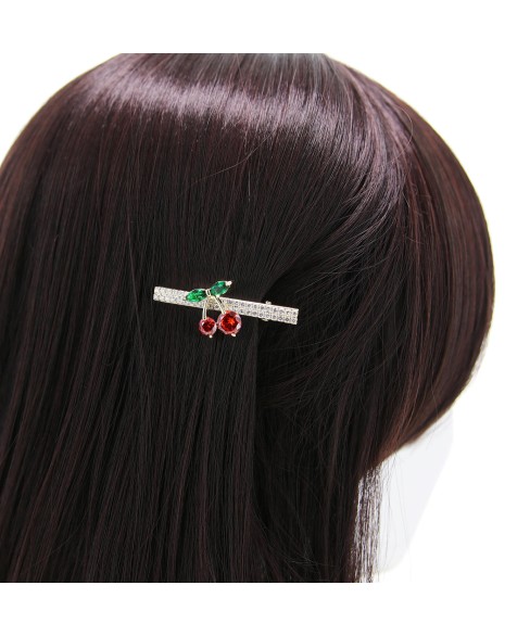 Cubiczirconia Rhinestone Cherry Pinch Clip