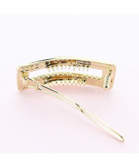 Cubiczirconia Rhinestone Bridal Rectangle Barrette