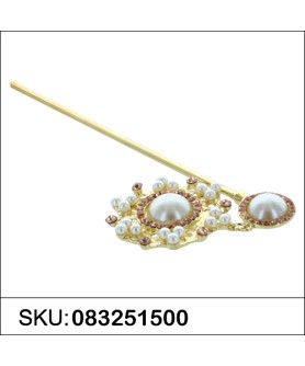 Drop Faux Pearl & Crystal Hair Stick