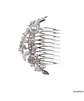 Stunning Cubiczirconia & Faux Pearl Haircomb