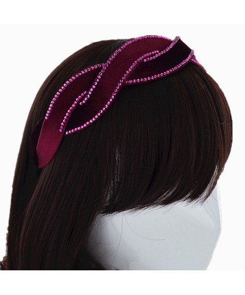 Crystal Deco Silk Like Velvet Twist Headband