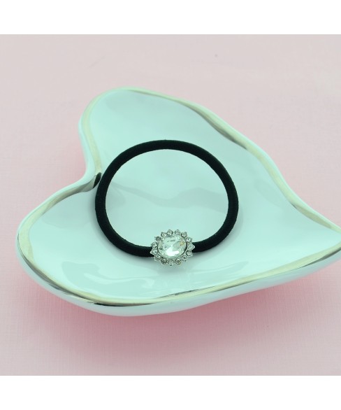 Crystal Oval Ponytail Holder