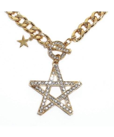 Sparkling Crystal Star Pendant Necklace