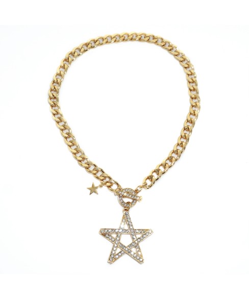 Sparkling Crystal Star Pendant Necklace