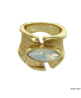 Matte Gold Tone Modern Art Ring