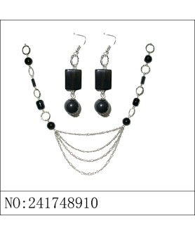 Necklace& Earr Set Black