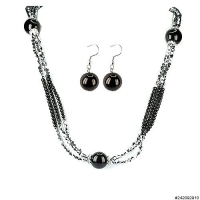 Necklace& Earr Set Black