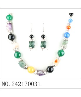 Necklace& Earr Set Stripe