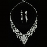 Rhinestone Evening Necklace Set