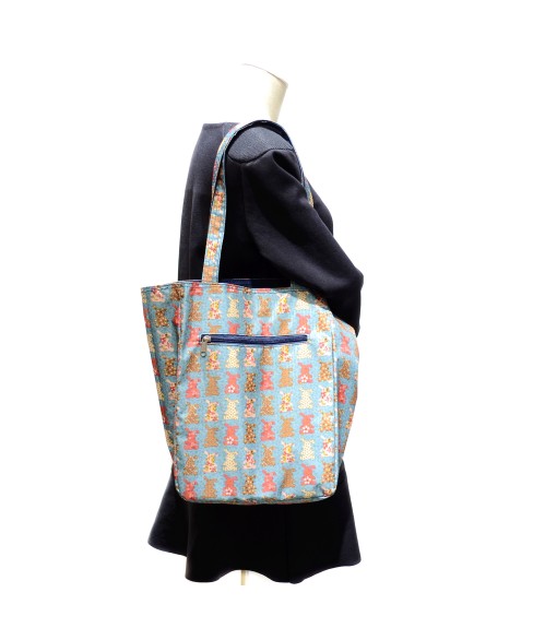 Reversible Nylon Shopping Tote Bag