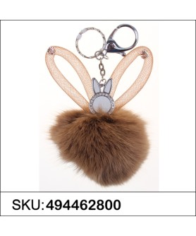 Little Rabbit Genuine Rabbit Fur Pom Pom Bag Charm