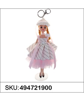 Pretty Doll In Victorian Style Dress Key Chain