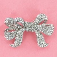 Sparkling Crystal Bow Brooches