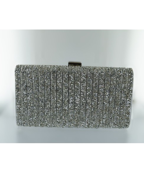 Shimmering Metallic Crystal Clutch