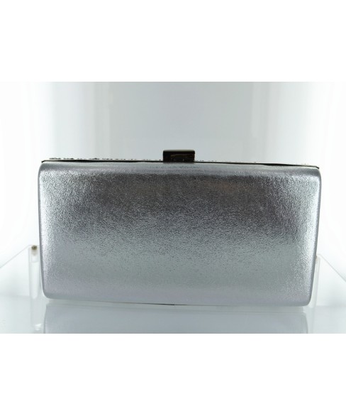 Shimmering Metallic Crystal Clutch