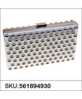 Studded Faux Leather Clutch