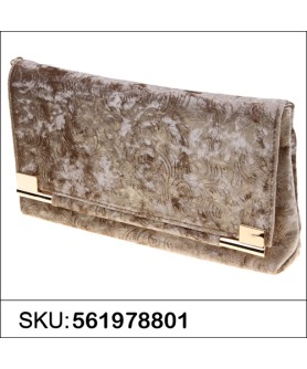 Floral Embossed Velvet Clutch