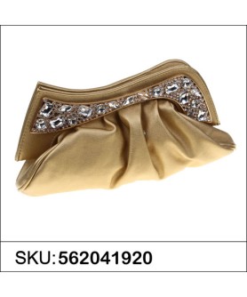 Sparkling Crystal Texture Faux Leather Clutch