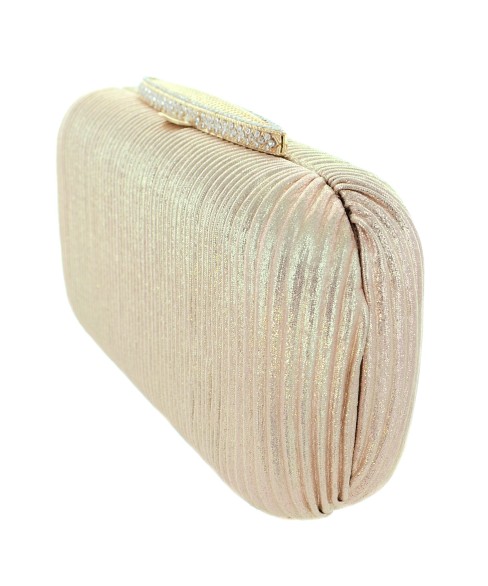 Glitter Metallic Crystal Top Box Clutch