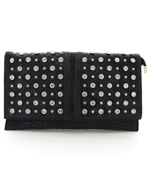 Crystal Studded Wristlet Clutch