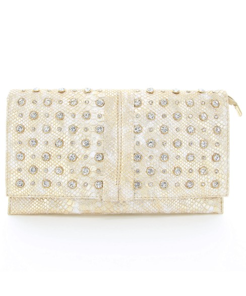 Crystal Studded Wristlet Clutch