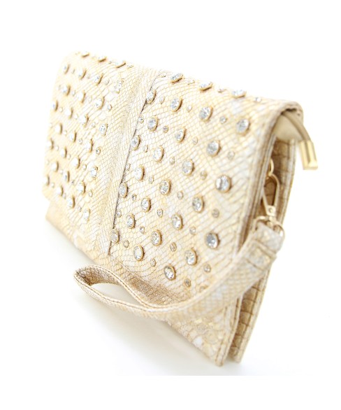 Crystal Studded Wristlet Clutch