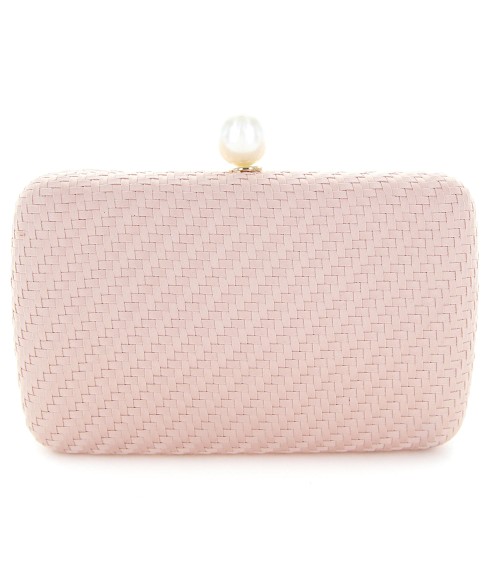 Pearl Top Weave Clutch Bag