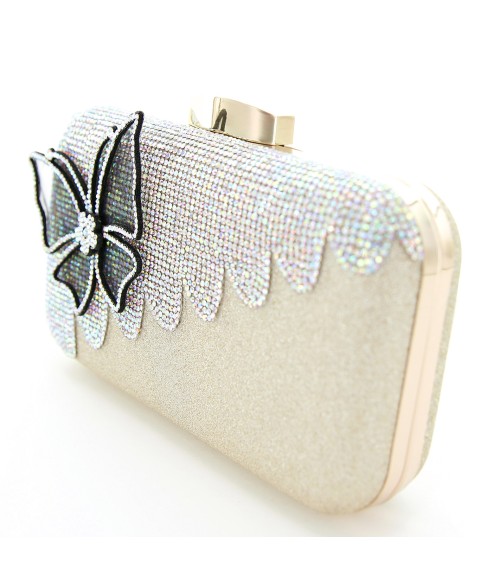 Rhinestone Embellished Butterfly Box Clutch Bag