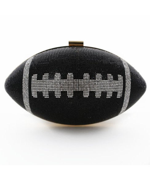 Women Football Shape Rhinestone Evening Clutch Bag