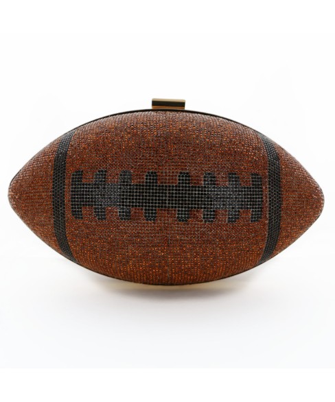 Women Football Shape Rhinestone Evening Clutch Bag